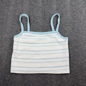 PS‎ Basics Tank Top Womens Small Blue Striped Ribbed Cropped Camisole PacSun